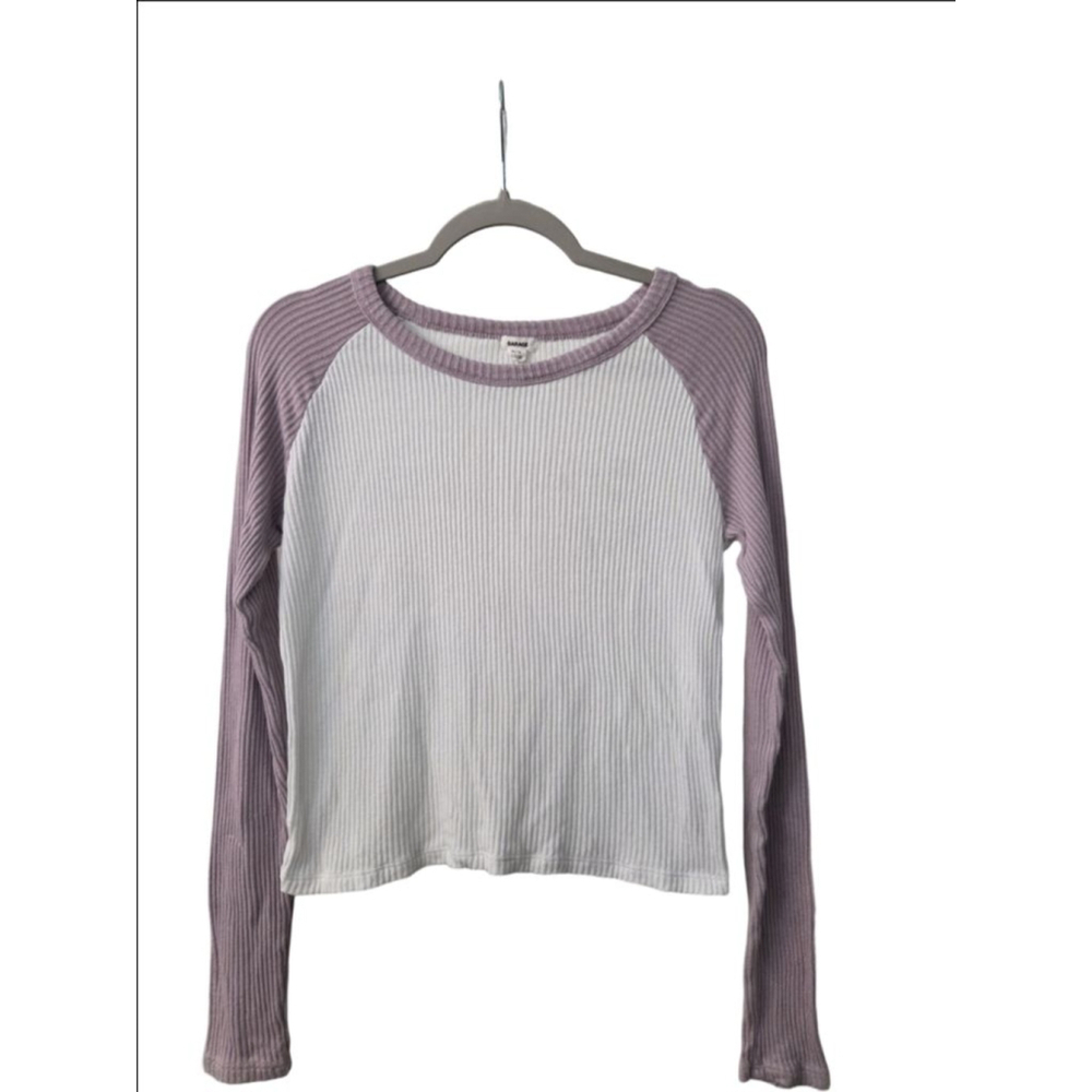 Garage Ribbed Raglan Long Sleeve Top
